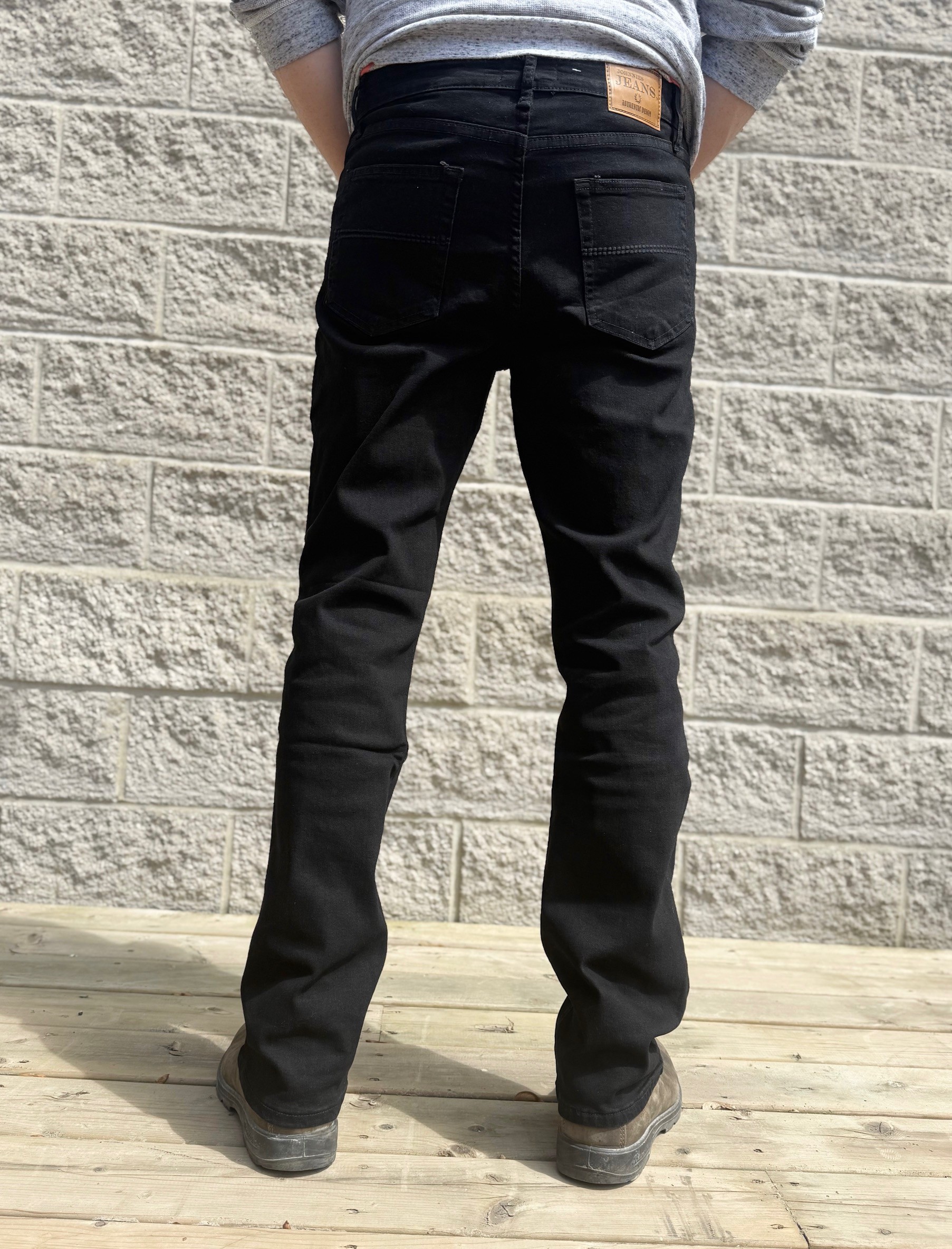 Black Jeans Back View - Johnnies Jeans