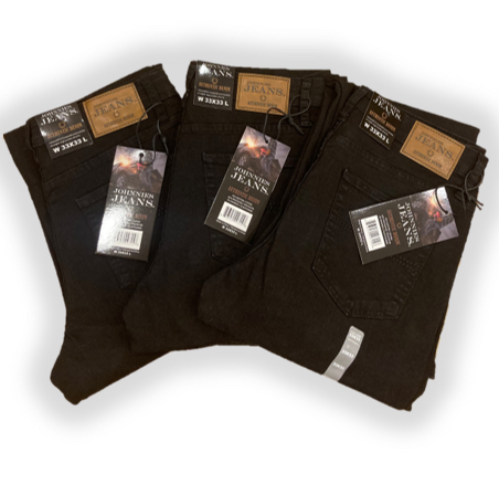 Black Denim Jeans Back - Johnnies Jeans